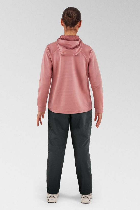 Fjallraven Womens Abisko Grid Hoodie Fleece Jacket Dusty Rose