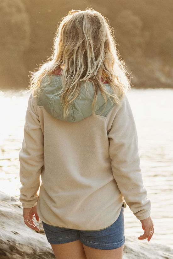Passenger Womens Juana Recycled Polar Hooded Fleece Oatmeal