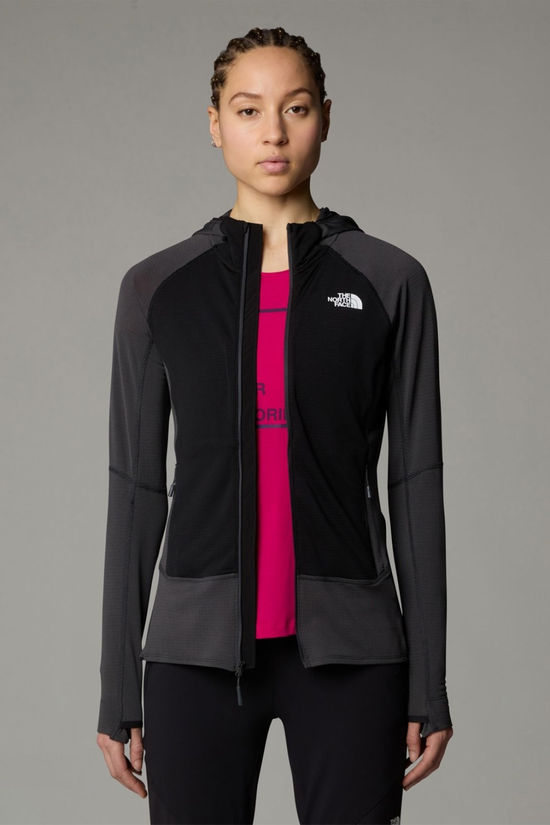 The North Face Womens Bolt Polartec Hooded Fleece Jacket Asphalt Grey/Tnf Black