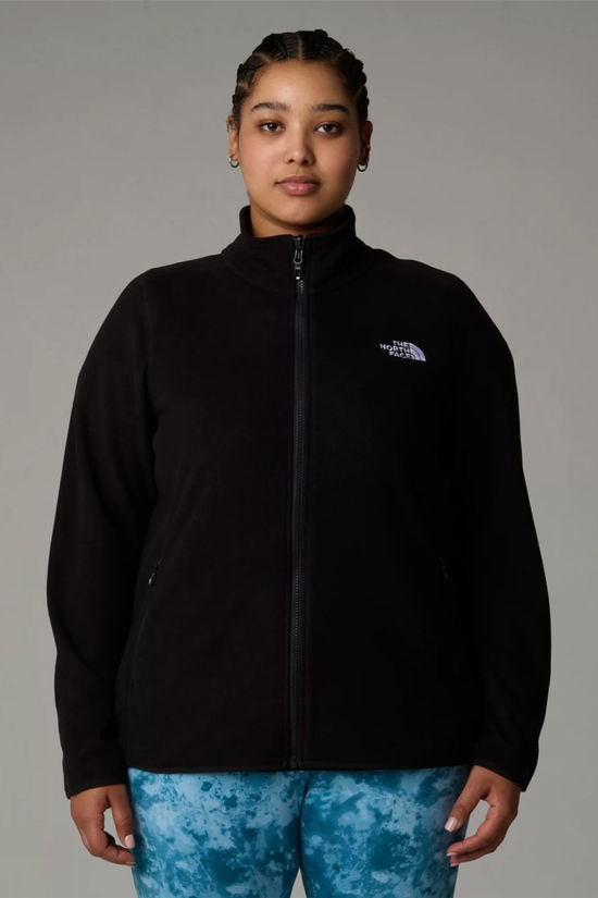 The North Face Womens Plus Size 100 Glacier Full Zip Fleece Jacket Tnf Black-Npf