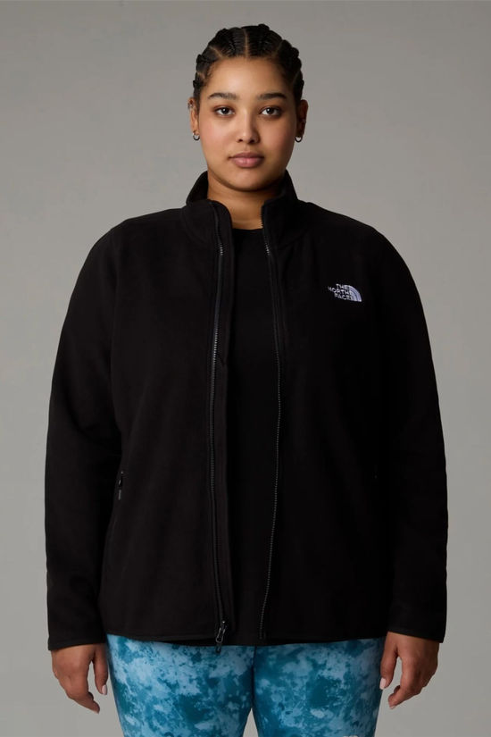 The North Face Womens Plus Size 100 Glacier Full Zip Fleece Jacket Tnf Black-Npf
