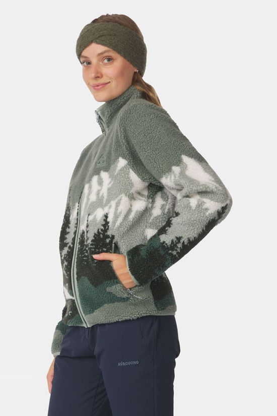 Ayacucho Womens Bjerg Landscape Full Zip Fleece Iceberg Green Te