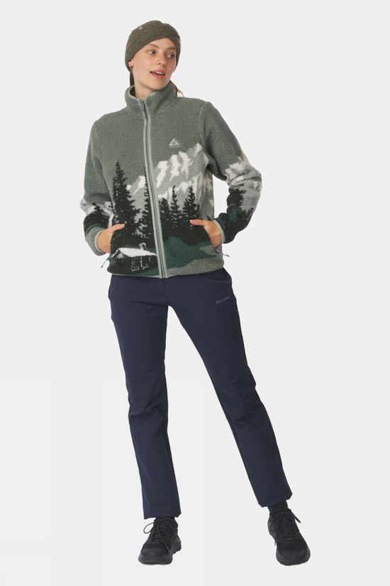 Ayacucho Womens Bjerg Landscape Full Zip Fleece Iceberg Green Te
