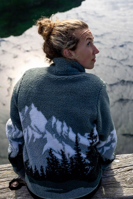 Ayacucho Womens Bjerg Landscape Full Zip Fleece Iceberg Green Te