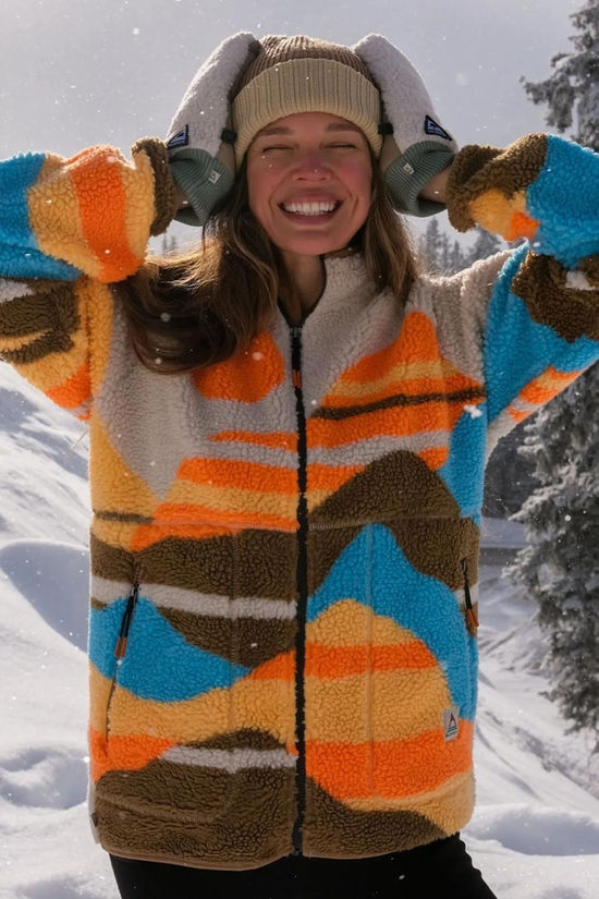 Passenger Womens Fairbanks 2.0 Recycled Sherpa Fleece Mountain Sunset Multi