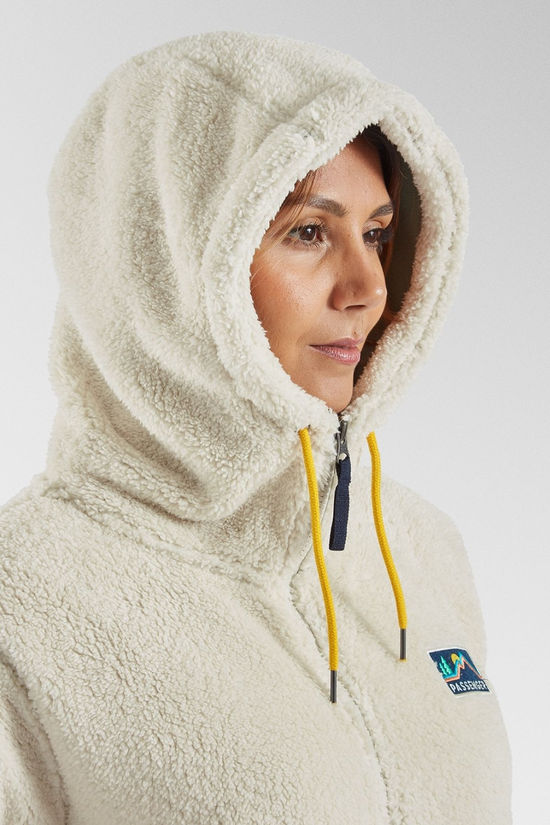Passenger Womens Nestling Recycled Polar-Lined Sherpa Fleece Vintage White