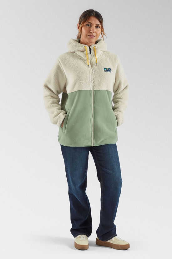 Passenger Womens Nestling Recycled Polar-Lined Sherpa Fleece Vintage White