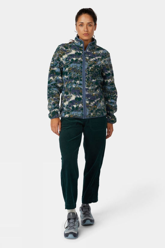 Ayacucho Womens Rydal Jaquard Full Zip Fleece Ecru Jaquard