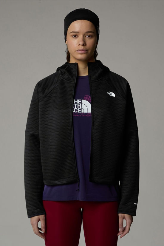 The North Face Womens Dotknit Thermal Full Zip Hoodie Fleece Jacket Tnf Black