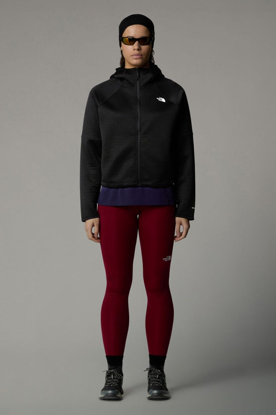 The North Face Womens Dotknit Thermal Full Zip Hoodie Fleece Jacket Tnf Black