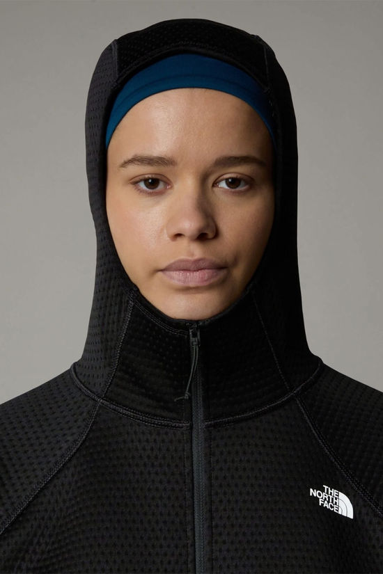 The North Face Womens Dotknit Thermal Full Zip Hoodie Fleece Jacket Tnf Black
