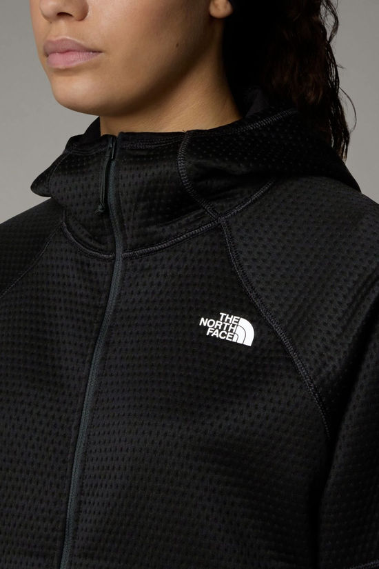 The North Face Womens Dotknit Thermal Full Zip Hoodie Fleece Jacket Tnf Black