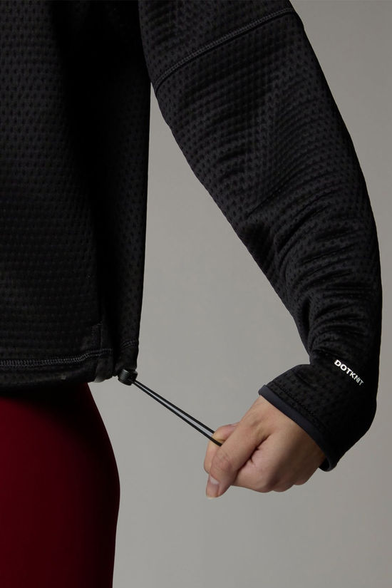 The North Face Womens Dotknit Thermal Full Zip Hoodie Fleece Jacket Tnf Black