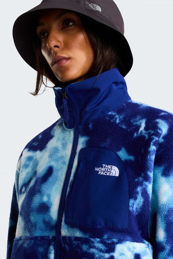 The North Face Womens Yumiori Off Peak Full Zip Fleece Jacket - Print Bold Blue Granitic Rock