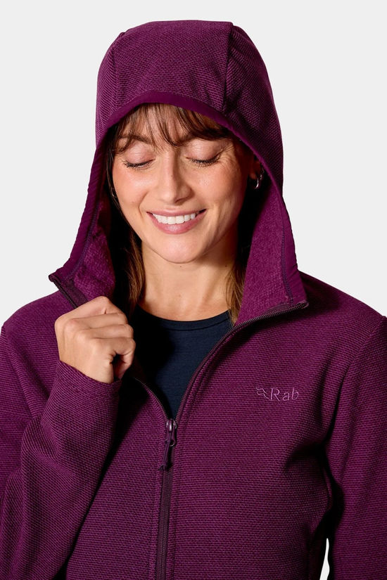 Rab Womens Stavel Hoody Fleece Jacket  Mulberry