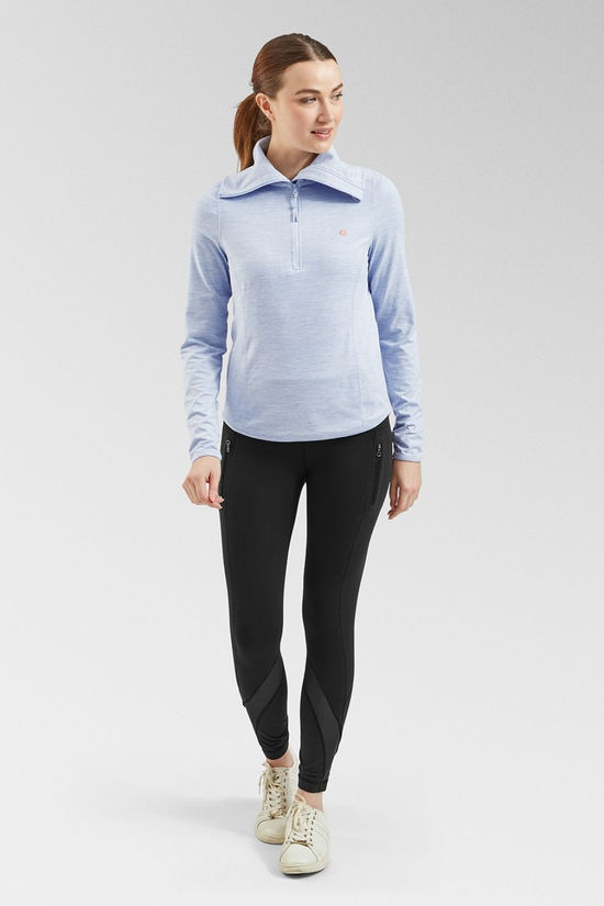 Acai Womens Freedom Half Zip Fleece   Cornflower