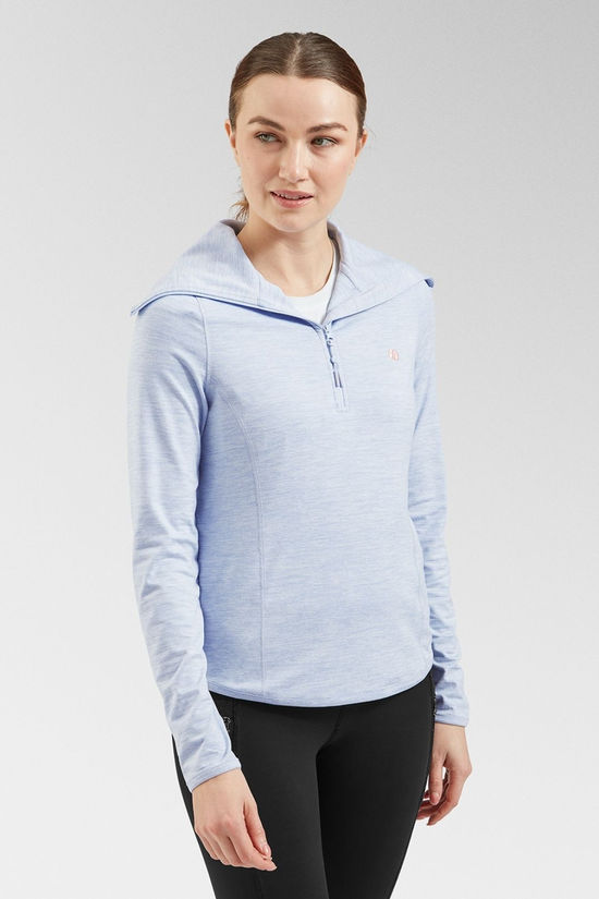 Acai Womens Freedom Half Zip Fleece   Cornflower