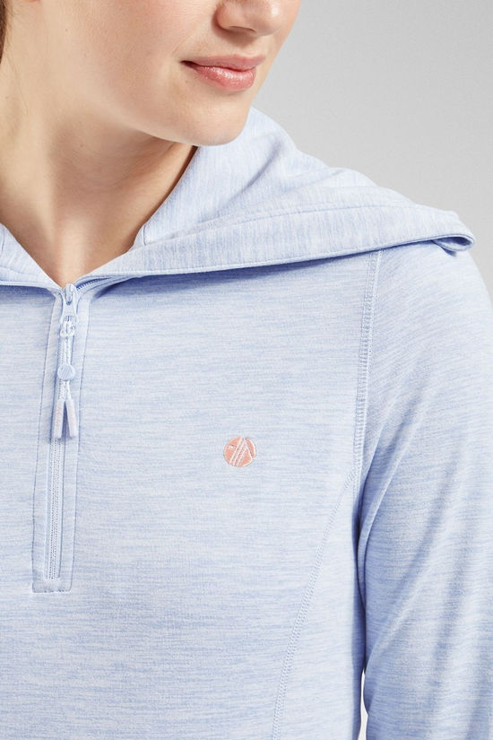 Acai Womens Freedom Half Zip Fleece   Cornflower