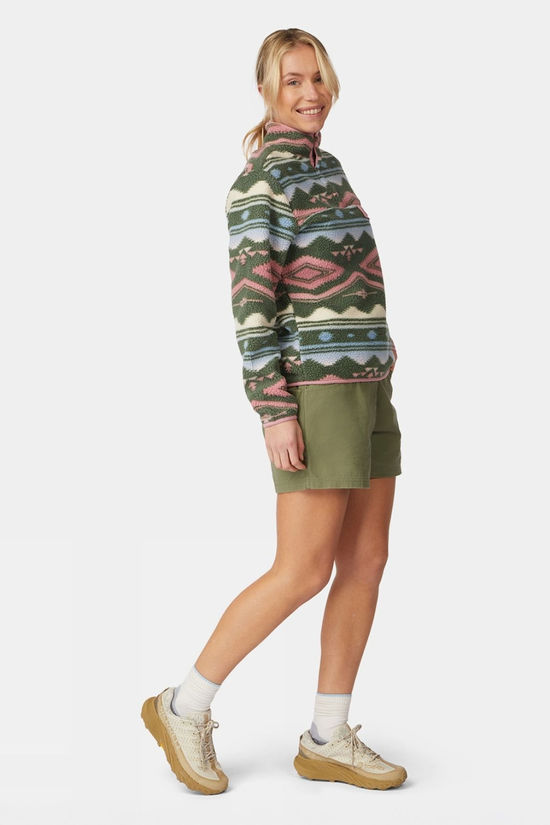 Ayacucho Womens Denver Printed Fleece Olivine/Foxglove