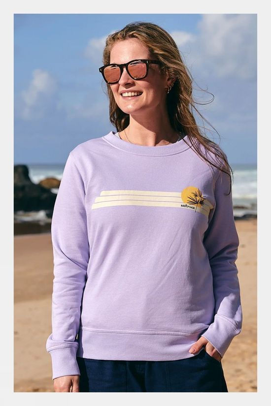 Saltrock Womens Poster Stripe Crew Sweatshirt Light Purple