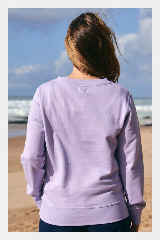 Saltrock Womens Poster Stripe Crew Sweatshirt Light Purple