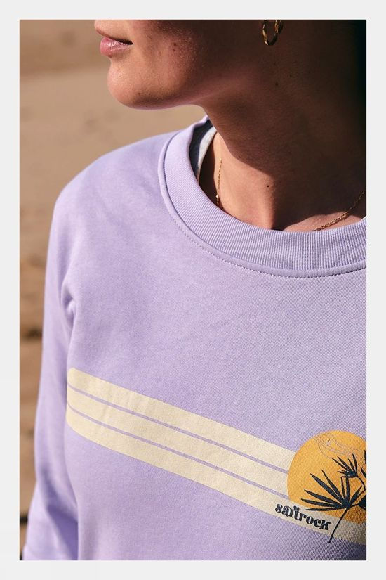 Saltrock Womens Poster Stripe Crew Sweatshirt Light Purple