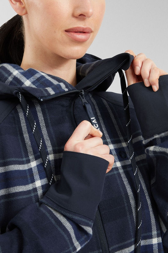 Acai Womens Boyfriend Hoodie Dark Blue