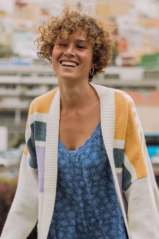 Passenger Womens Sunsets Recycled Knitted Cardigan Marshmallow
