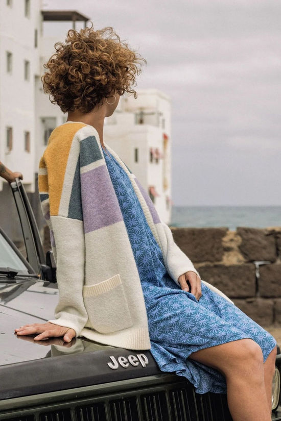 Passenger Womens Sunsets Recycled Knitted Cardigan Marshmallow
