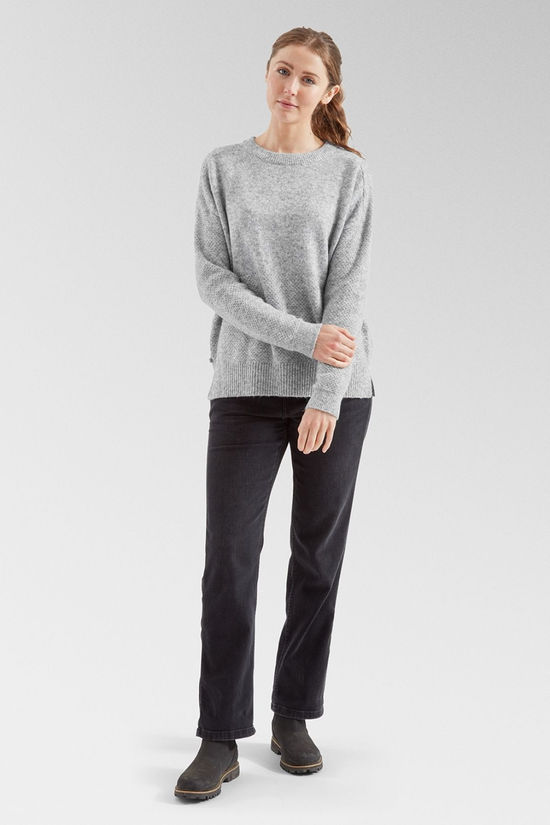 Passenger Womens Cove Recycled Knitted Jumper Sweatshirt Grey Marl