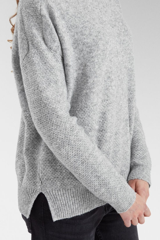 Passenger Womens Cove Recycled Knitted Jumper Sweatshirt Grey Marl
