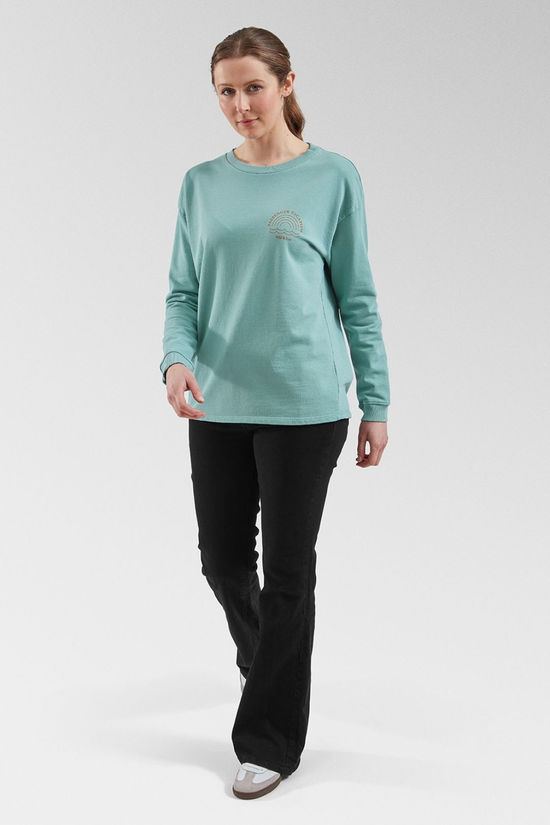 Passenger Womens Rainbow Recycled Cotton Oversized Sweatshirt Arctic