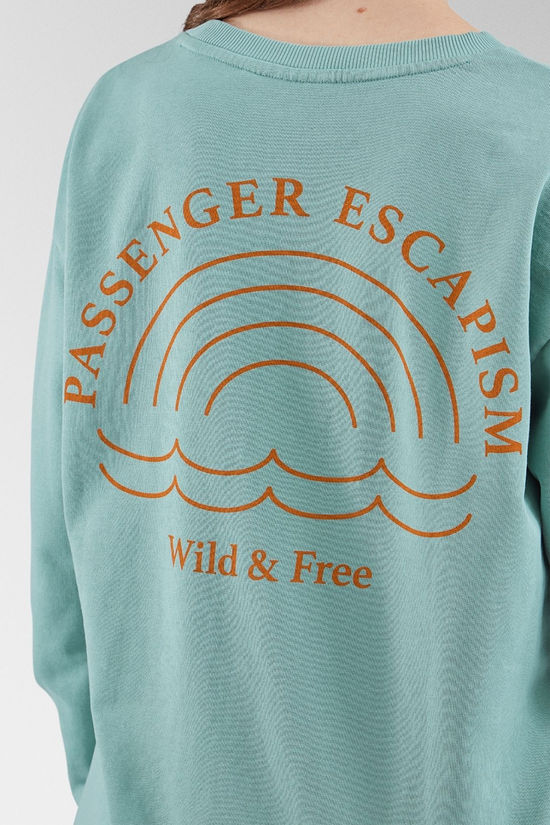 Passenger Womens Rainbow Recycled Cotton Oversized Sweatshirt Arctic