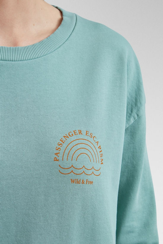 Passenger Womens Rainbow Recycled Cotton Oversized Sweatshirt Arctic
