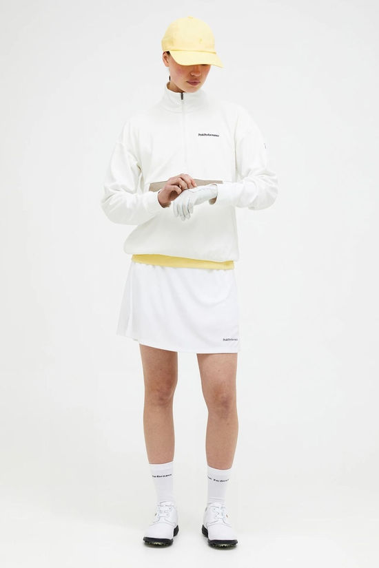 Peak Performance Womens Mid Layer Half Zip Fleece Off White