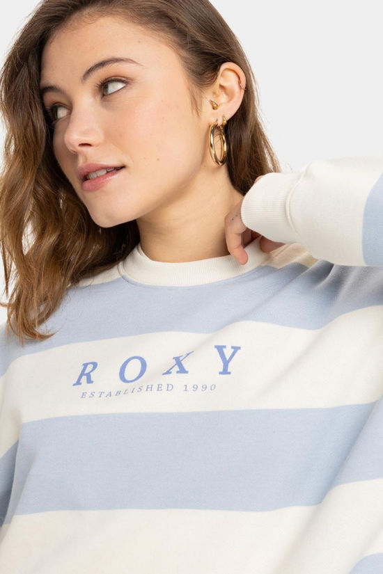 Roxy Womens Strictly Stripes Oversized Sweatshirt Skyway Strictly Stripe