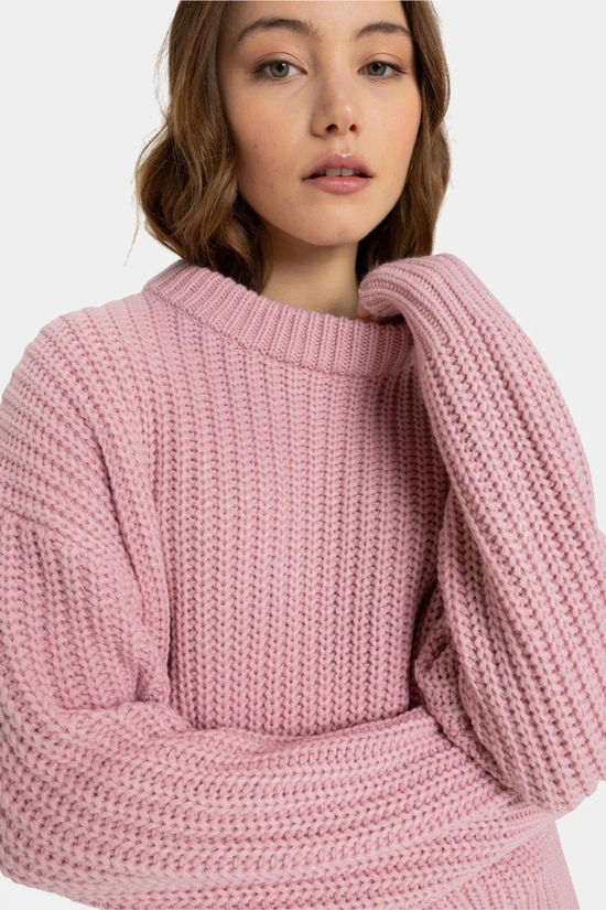 Roxy Womens Coming Home Knitted Jumper Bleached Mauve
