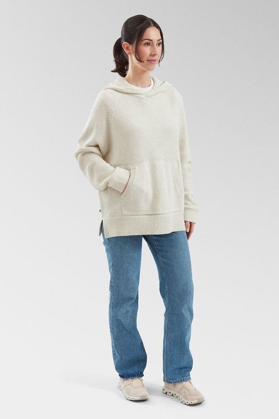 Passenger Womens Cove Organic Cotton Knitted Hoodie Off White