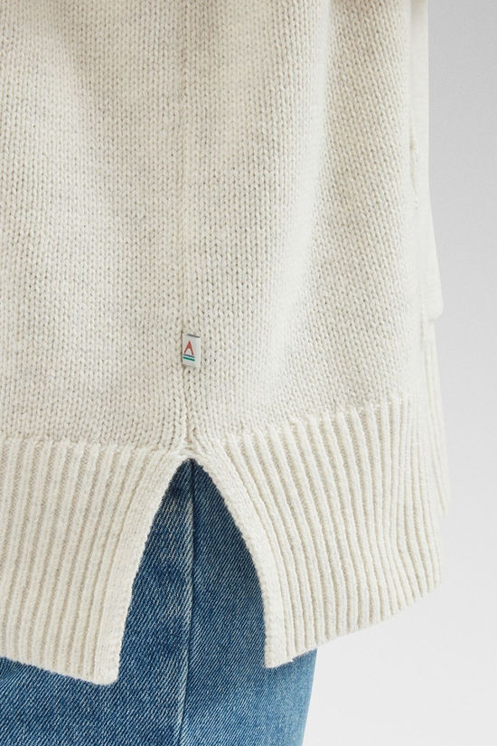 Passenger Womens Cove Organic Cotton Knitted Hoodie Off White