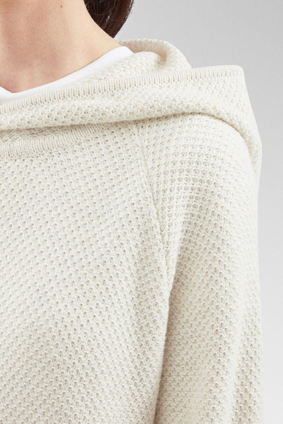 Passenger Womens Cove Organic Cotton Knitted Hoodie Off White
