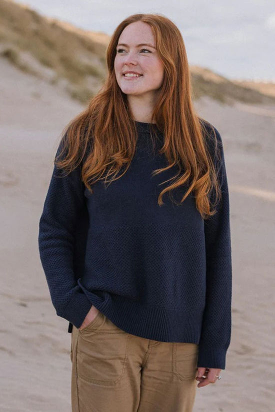 Passenger Womens Cove Organic Cotton Knitted Jumper Rich Navy