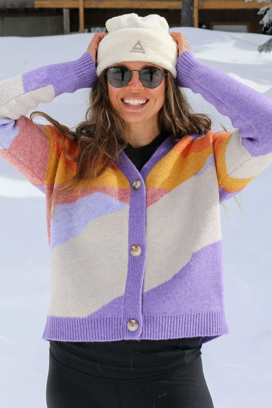 Passenger Womens Scenic Recycled Knitted Cardigan Scenic Sunrise Orange