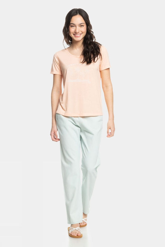 Roxy Womens Slow Swell Beach Denim Trousers Bleached Blue
