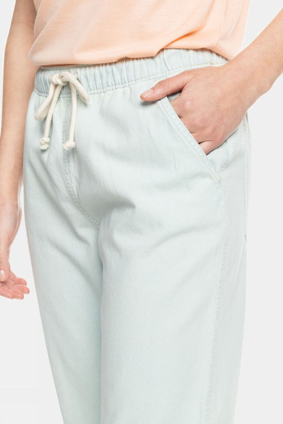 Roxy Womens Slow Swell Beach Denim Trousers Bleached Blue