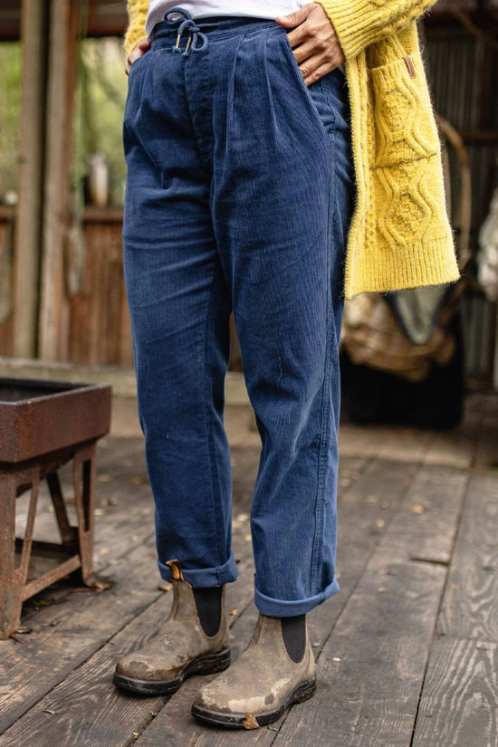 Passenger Womens Compass Recycled Corduroy Trousers Dark Denim
