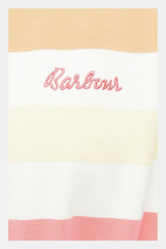 Barbour Womens Marloes Stripe Dress Pink Punch