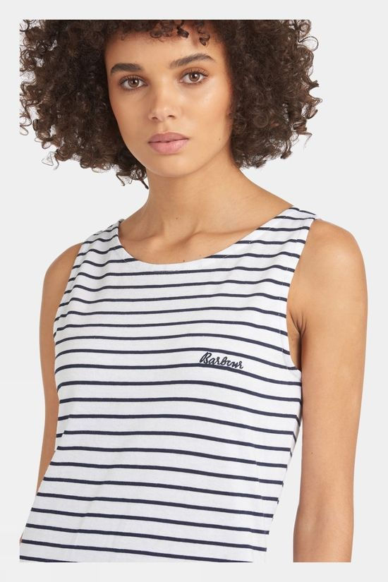 Barbour Womens Dalmore Stripe Dress White/Navy