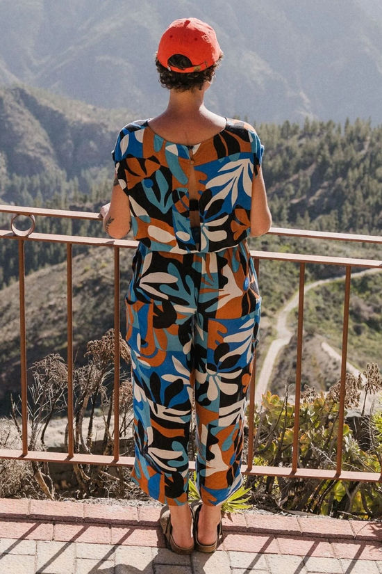 Passenger Womens Thimbleberry Jumpsuit Mountain Foliage Blue