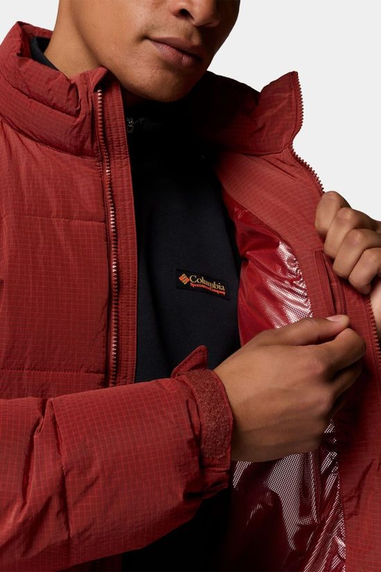 Columbia Mens Pike Lake Novelty Puffer Jacket Red Oxide