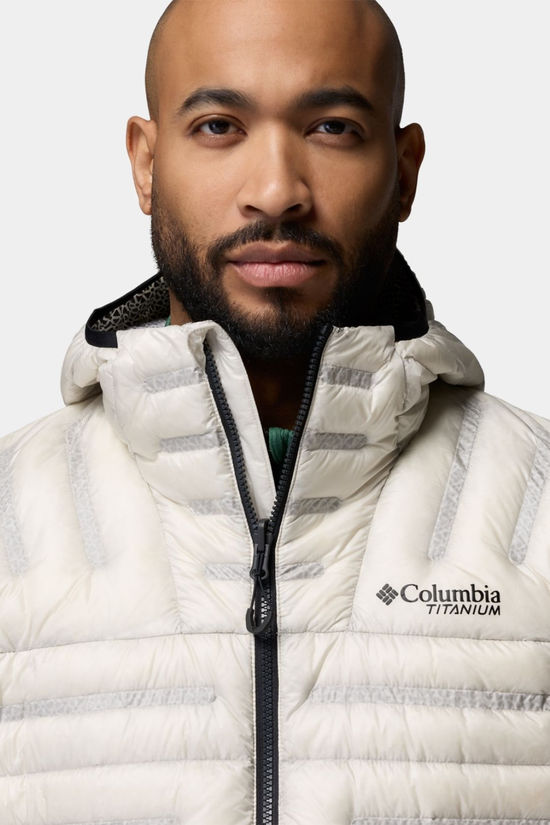 Columbia Mens Endevour Mountain Down Hooded Jacket Dark Stone, Black